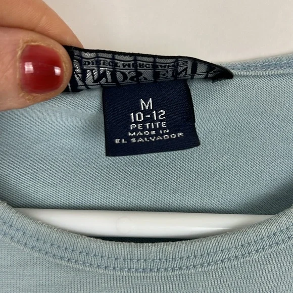 Lands End Light Blue Long Sleeve Shirt 10/12 P - Picture 4 of 5